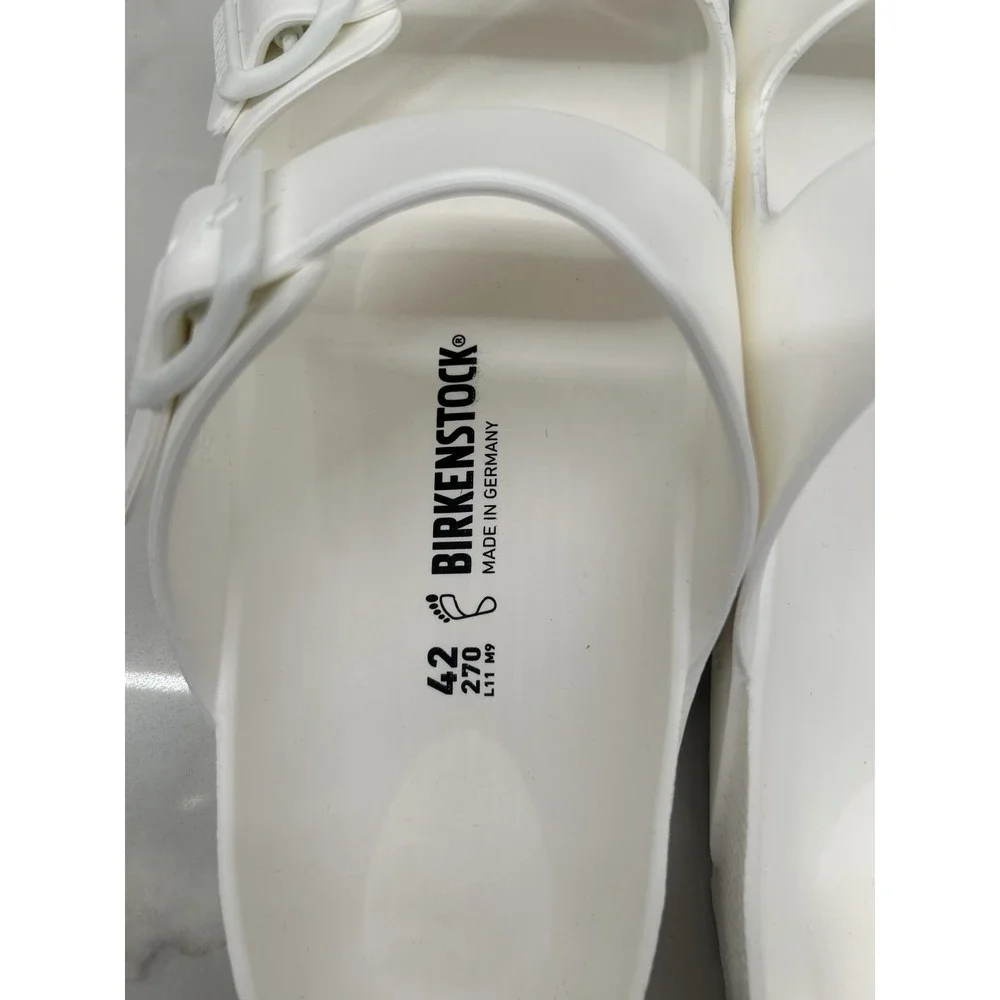 Birkenstock Arizona Essentials EVA Sandals Mens Size 9 42 White Slip On Slides
